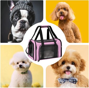 Транспортна переноска для котів та домашніх тварин, рожева. Зручна переноска для кошенят та маленьких собак, м'яка, дихаюча