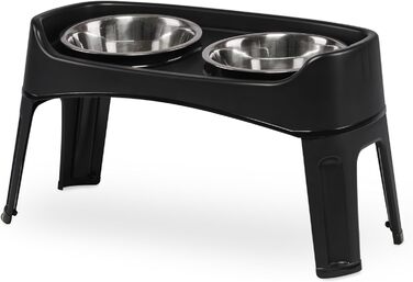 Підвищені годівниці для собак Iris Ohyama, 2 шт., L29 x B57 x H31 см, складані, для здорового травлення, PEF-L, чорний колір