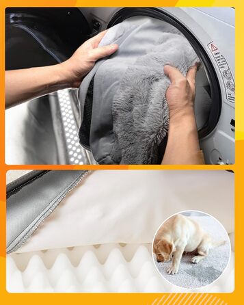 Ортопедичне ліжко для собак Sytopia, великих порід, 107x76x10 см, сіре. Знімна водонепроникна наволочка, антиковзаюча підкладка, міцна матрацна поверхня.