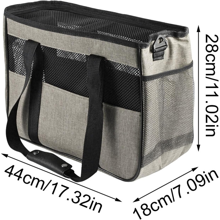 Транспортна сумка для собак та котів Duroecsain | Дихаюча сумка-переноска для подорожей, кемпінгу та прогулянок на природі сірого кольору