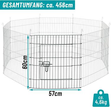 Вольєр для кроликів та гризунів Freilauf, 8 секцій 57x60 см