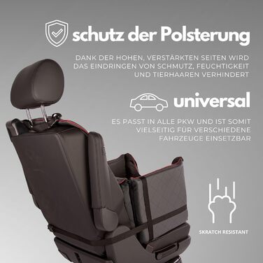 Автомобільний лежак для собак Golden Dog - сірий, 65x53x27 см, з кріпленням на ремінь безпеки, водонепроникний, для пасажирського сидіння, складаний