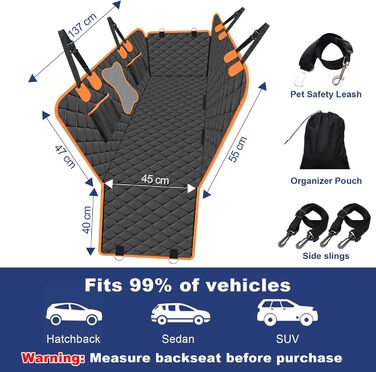 Водонепроникний килимок для собак Vortix на заднє сидіння авто - ідеальний компаньйон у подорожах. Захищає від бруду, шерсті та подряпин, зменшує необхідність миття авто.