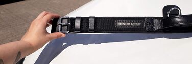 Нашийник для собаки Dingo Gear Drago, амортизуючий, з ручкою, ручна робота, чорний, 48-56 см