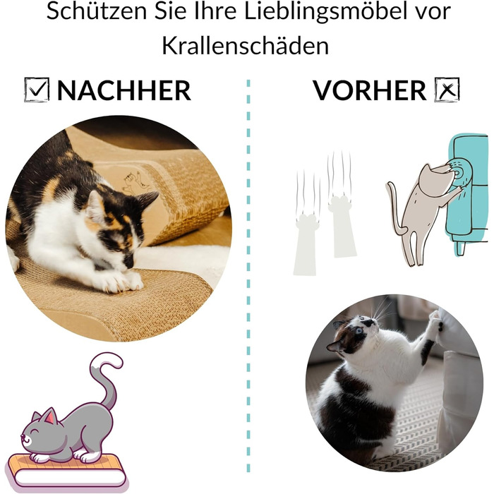 Котяче дряпальний борд | Дряпка з гофрокартону | Натуральні дряпальні дошки для котів | Міцні дряпальні меблі для котів | 2в1 котячий будиночок + дряпальний борд | Якісний картон | Великий розмір (57 x 21 x 20 см)