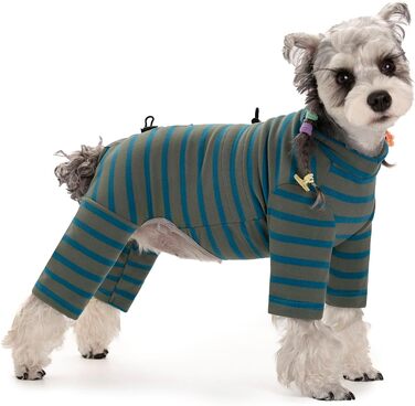 Зимовий теплий пуховик для собак, бавовна, смугастий, регульований, світловідбиваючий, для малих та великих собак, сірий, розмір M, білий (XL, блакитний)