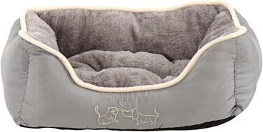 Лежак для собак і котів Dehner Sammy, 47x37x17 см, поліестер, сірий