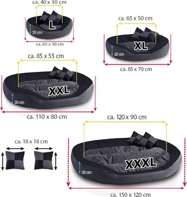 Кругле собаче ліжко BedDog® SABA 4в1, XL, Mocca/чорно-коричневий, 85x70x23 см, ROCK-FLOW (сірий/антрацит)