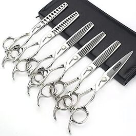 Професійний набір перукарських ножиць SHARONDS 6 дюймів для перукарів та дому, набір з 6 шт. (V-подібні зубці)