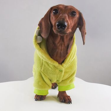 Теплий зимовий костюм-піжама для такси для маленьких собак, зелений S, з D-початком та кнопками