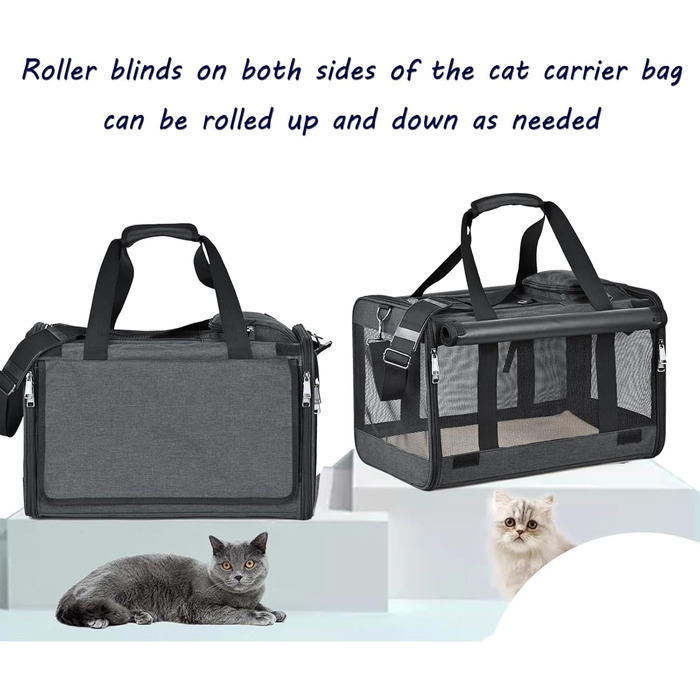 Транспортна переноска для собак та котів (складний бокс) - чорна