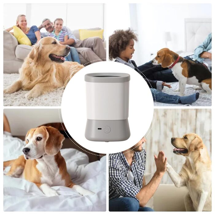 Автоматичний очищувач лап для собак | Anti-Splash, 2 швидкості | Для кемпінгу, подорожей, відпочинку на природі | Сірий