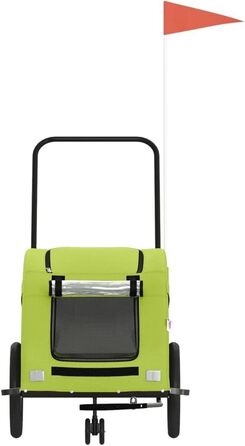 Фургон для собак Fasba: велосипедний причіп для тварин з відбивачами, прапором, зелений, 63,5 x 124,5 x 66 см