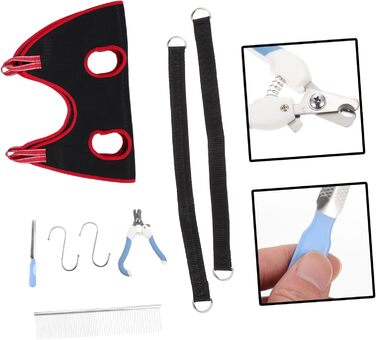 Гамак для грумінгу собак і котів JUMPLAWN: догляд за кігтями, миття, комфорт. Набір для грумінгу з щіткою та стрижкою.