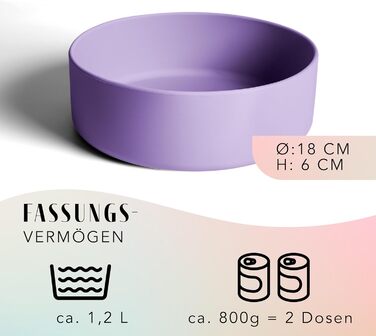Миска для собак ne&no® Silikon 1200 мл з кришкою для маленьких та середніх собак | Безпечна для холодильника, не ковзає | Набір мисок для собак: миска та кришка (холодна фіолетова)