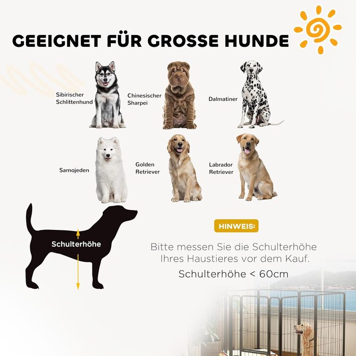 Вольєр для цуценят PawHut: захисний вольєр для собак та котів з 8 секцій, 68x100 см, для дому та вулиці