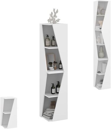 Пенал для ванної Vicco Benno, дуб, 31.6x70.5 см, з відкритими полицями, 2 шт, білий