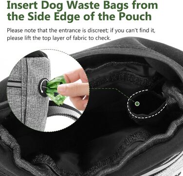 Преміум сумка для собачих ласощів для дресирування, велика місткість, сумка для прогулянки з тримачем для пакетів, регульований ремінь, сумка для цуценят, бананка для собак