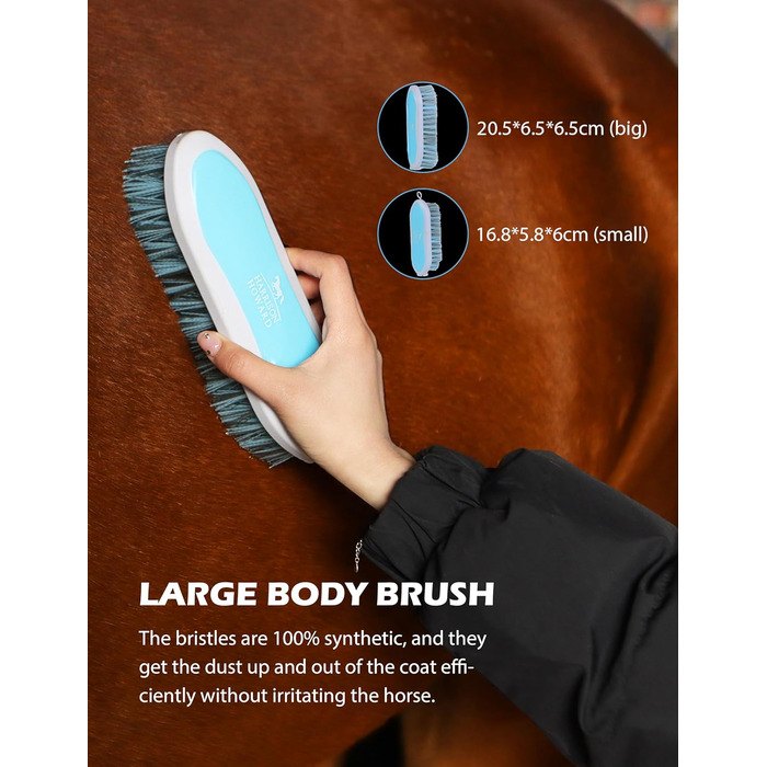 Набір для догляду за конями Harrison Howard, 9 предметів, блакитний. Органайзер, сумка для перенесення