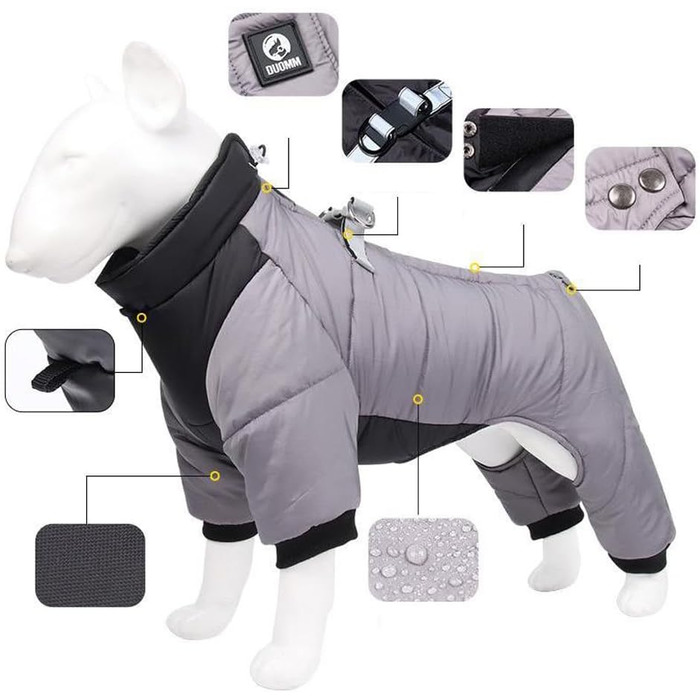 Водонепроникний зимовий теплий наряд для собак, тепла куртка для маленьких та середніх собак, 4 лапи, захист від вітру, світловідбиваюча, оранжевий, XL