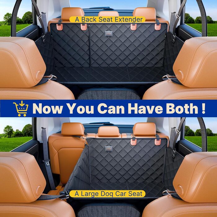 Розширювана підстилка на заднє сидіння для собак, 180 кг, жорстка основа, чохол на сидіння для собак, водонепроникна підстилка, ліжко для собак, авточохол для собак, SUV, вантажівка, чорний