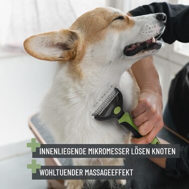 Щітка для собак та котів ReaVET для видалення підшерстя та ковтунів. Підходить для великих порід, має масажний ефект та захищає верхній шар шерсті. Розмір M-L