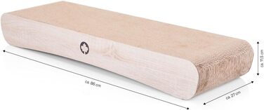 Котячий будиночок з гофрокартону з гофрокартону XXL 86 x 27 x 11,5 см, дизайн під дерево, хвиляста поверхня