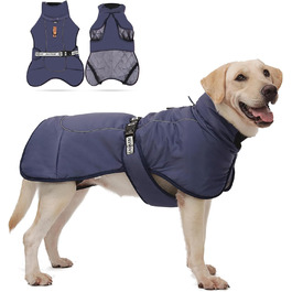 Зимовий теплий одяг для собак ALLSOPETS: куртка з відбиваючими елементами, великий розмір (3XL), Marineblau