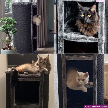 Petrebels Kratztonne XL преміум, когтеточка для великих котів, 100 см, діаметр 50 см, чорна, надширока для максимальної стійкості