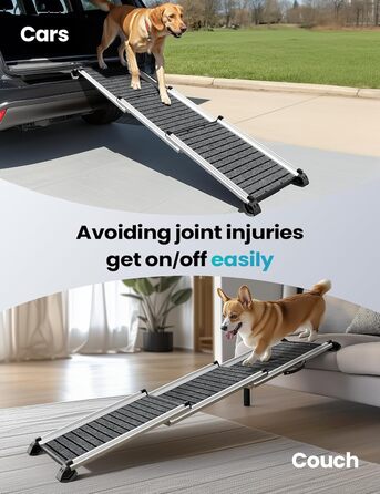 Рампа для собак у автомобіль, телескопічна, 160 см, до 200 кг, з антиковзким покриттям
