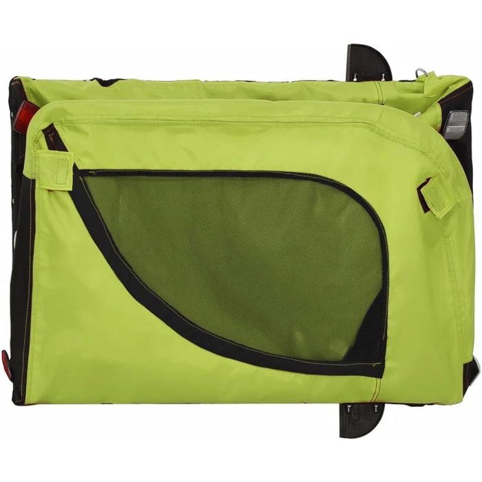 Фасба Причіп для собак, причіп для велосипеда, причіп для собак з відбивачами та прапорцем, причіп для котів та домашніх тварин, зелений та чорний Оксфорд, тканина та залізо