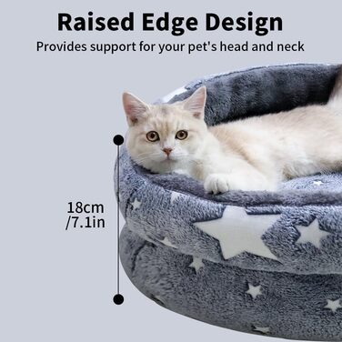 Кругле м'яке ліжко для котів та цуценят, 50 см. Зручне, миється, з штучного хутра. Підходить для квартирних котів та собак.