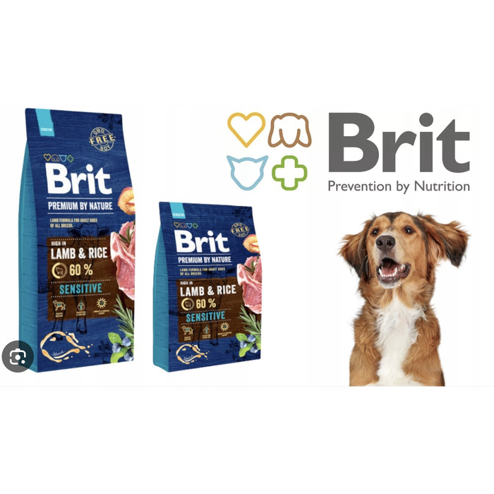 Сухий корм для собак BRIT Premium By Nature Sensitive Ягня, 15 кг