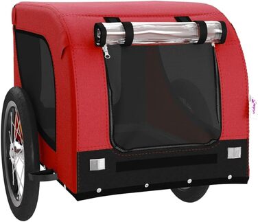 Причіп для велосипеда для собак, червоно-чорний, Oxford-Gewebe та залізо, LH99939