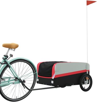 Дитячий причіп-транспортер для собак, велосипедний причіп чорного та червоного кольорів, 45 кг, сталь, для щоденного транспортування, легко монтується