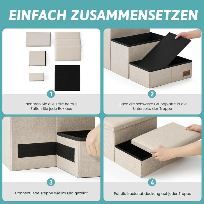 Сходинка для собак COZY KISS з місцем для зберігання, широка, для маленьких собак, з неслизьким покриттям, для ліжка та дивану, 43x72x42.5 см (Бежевий)