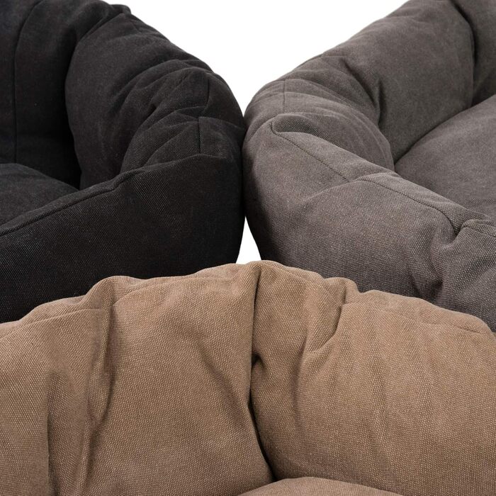 JAMAXX Овальне собаче ліжко з комфортною начинкою, знімний чохол, вінтажний канвасний матеріал, собачий кошик з високими бортиками, розмір S (60x50 см)