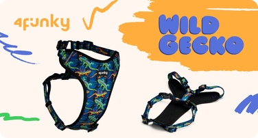 Шлейка Guard Comfort Wild Gecko від 4Funky | Регульована, для малих собак (розмір XS)