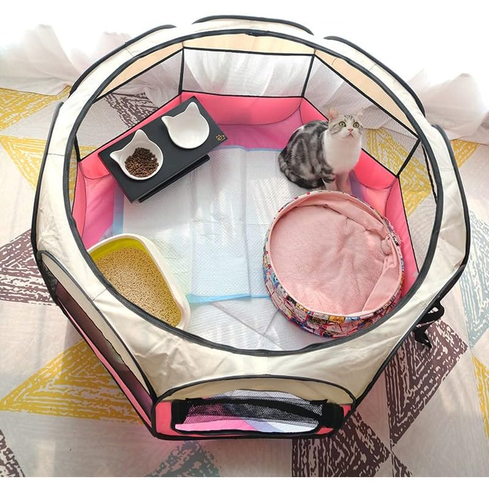 Клітка-переноска для котів Floving, складана, велика (XL), водовідштовхувальна, для дому та вулиці