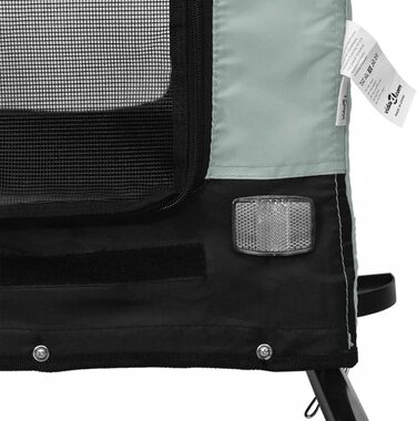 Фасба Причіп для собак, велосипедний причіп для тварин, причіп для собак з відбивачами та прапорцем, причіп для котів та домашніх тварин, сірий та чорний, оксфордська тканина та метал