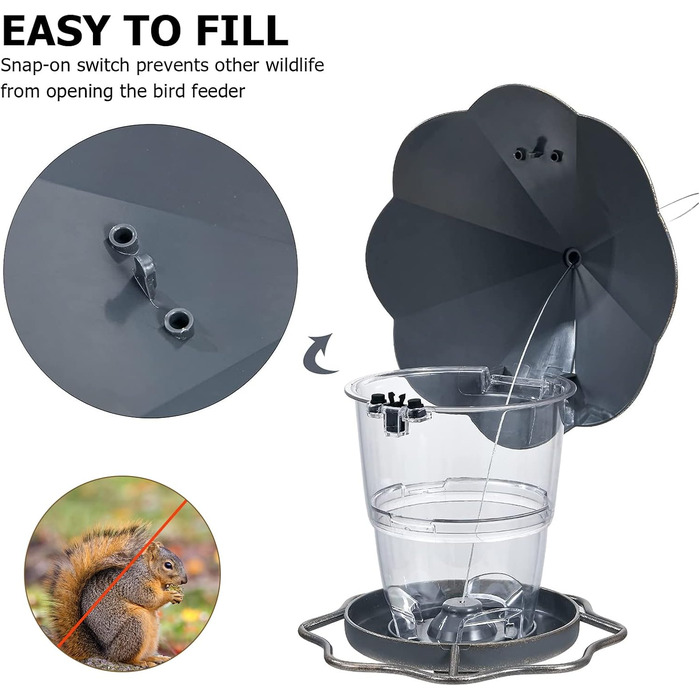 Годівниця для птахів Sanoto, підвісна, складна, вологостійка, для балкона та саду, золота