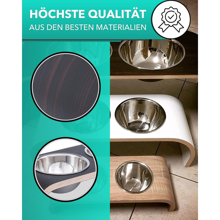 Набір мисок для собак ilaCasa Hundenapf - 2 шт., підняті, для корму та води, Makassar