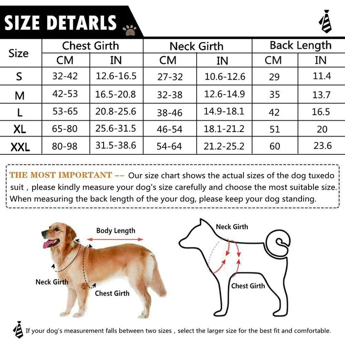 Смокінг для собак середнього та великого розміру, костюм, набір для косплею, святковий набір для собак L: обхват грудей 53-65 см, чорно-білий