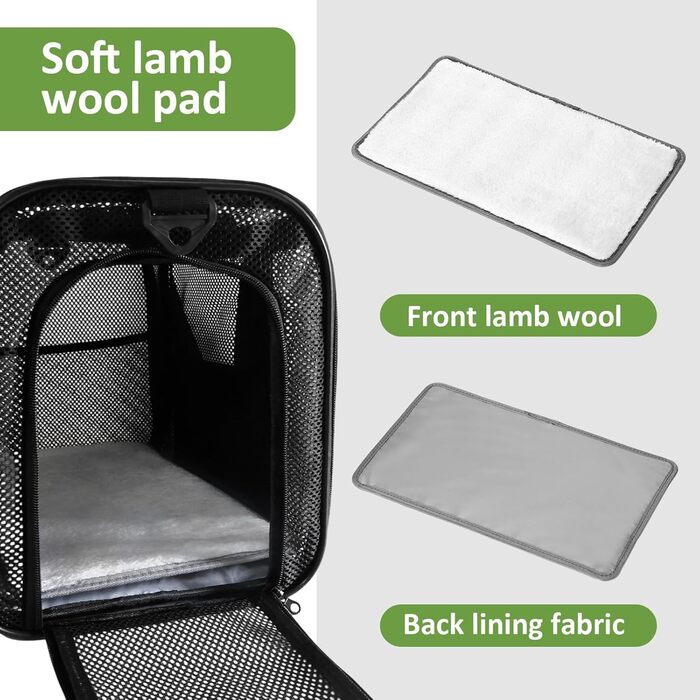 Транспортна сумка для кота/собаки, чорна. Складана переноска для тварин до 6 кг