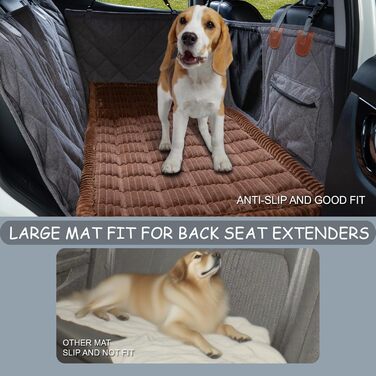 Крісло-підстилка для собак у машину, антиковзаюча, 137x63 см, коричневе