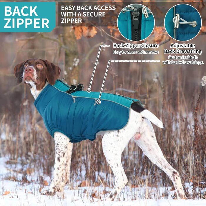 Водонепроникний теплий зимовий одяг для собак - куртка-манжетка з отвором для шлейки, камуфляж Olive Drab (3XL)