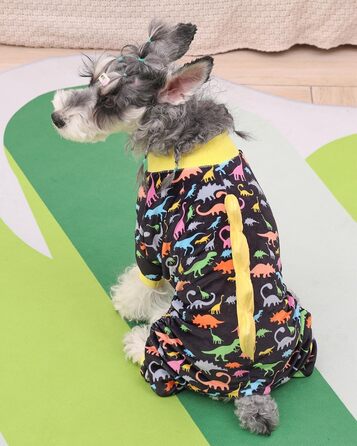 Костюм динозавра для собак CuteBone, піжама з еластичного спандексу, кристанового оксамиту, тепла та м'яка одежда для маленьких собак, теплий халат для домашніх тварин, COSP01S-DE S