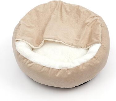 Кругле ліжко для собак та котів, плюшеве, 60 см (Бежевий)