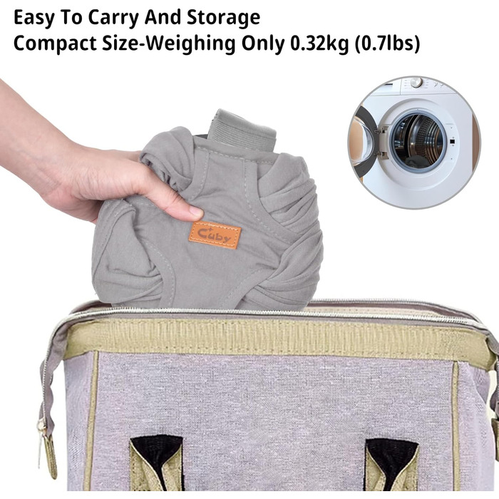 CUBY Сумка-переноска для собак, літня модель, рюкзак-переноска, підтримка спини, для собак, виготовлена з дихаючого матеріалу, 10 кг, світло-сіра