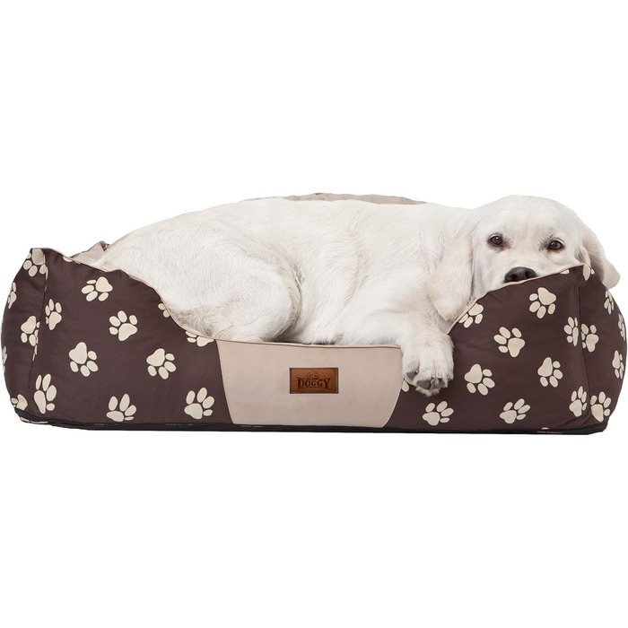 Ліжко для собак Hobbydog KRLCZK2, собаче ліжко-софа, кошик для собак, 84 x 65 см, Krone (Бежевий, XL, 1 шт.)